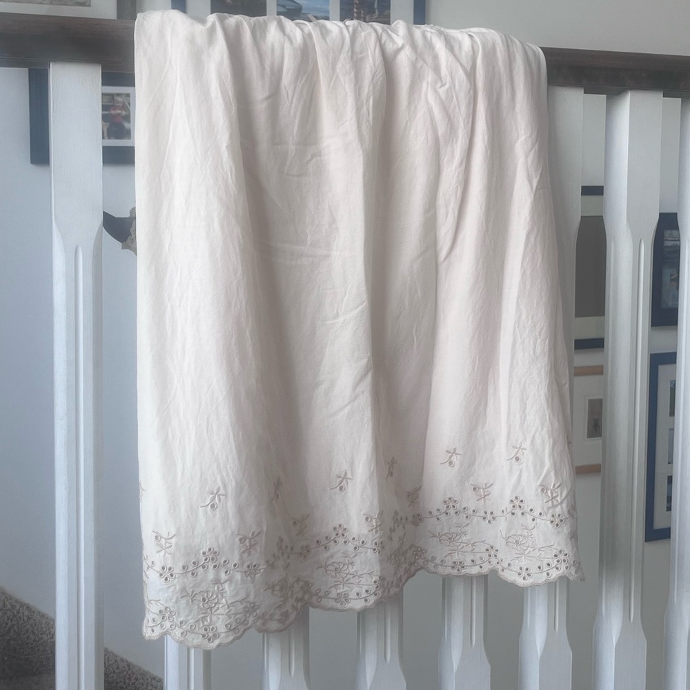 Reformation Cream Mini Dress with Eyelet Trim - Picture 9 of 10